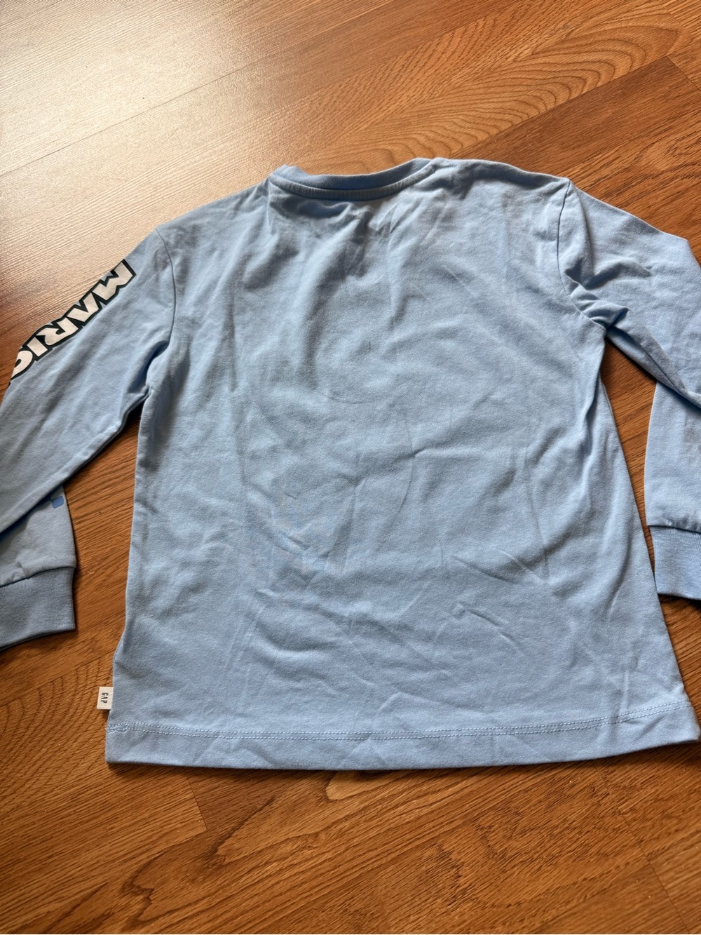 Gap Light Blue Mario Kart Long-Sleeve Tee with Red & Black Graphic - Picture 5 of 6